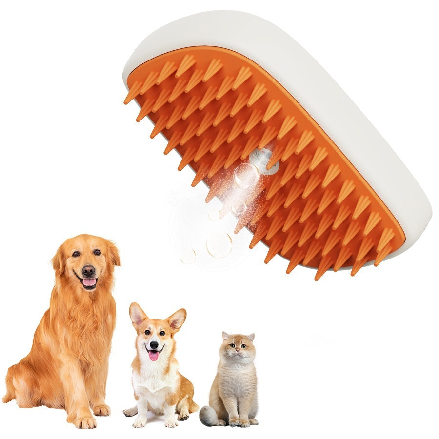 Brosse de Toilettage Vapeur Rechargeable USB pour Animaux – Massage et Soins